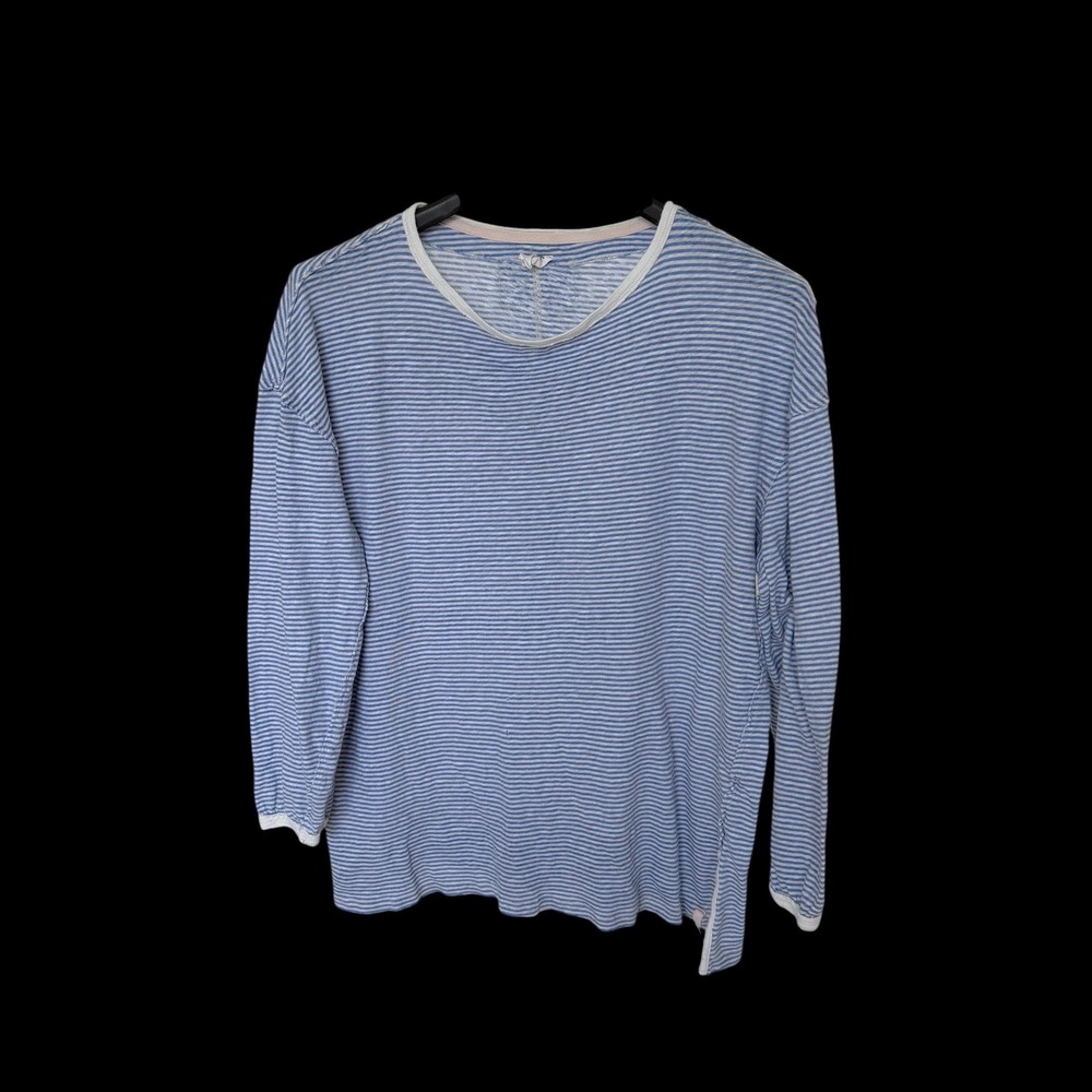 We The Free Free‎ People Cottagecore Striped Long Sleeve Top XS Big Slit Hem